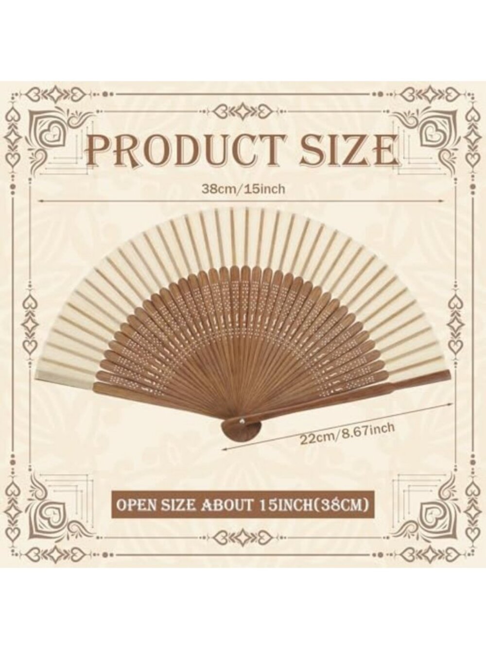 4 Pcs Foldable Hand Fans for Women - Bamboo Silk, Vintage Party Decor & Dance - Picture 3 of 6